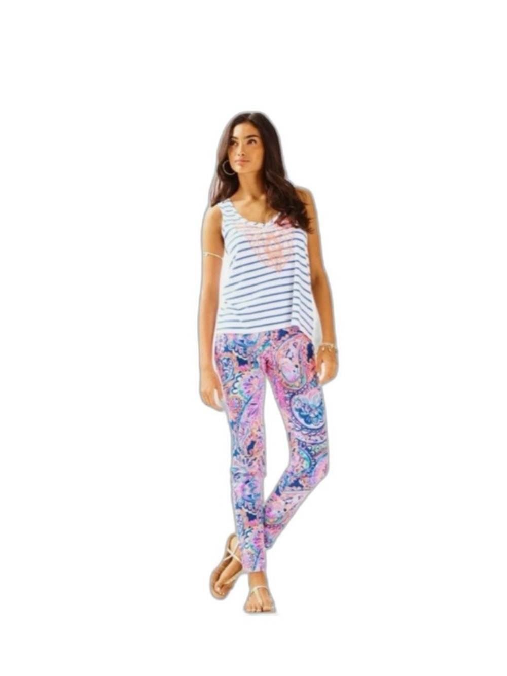 Lilly Pulitzer Kelly Skinny Ankle Pants Size 14 Blue Current Drop Me A Line NWT